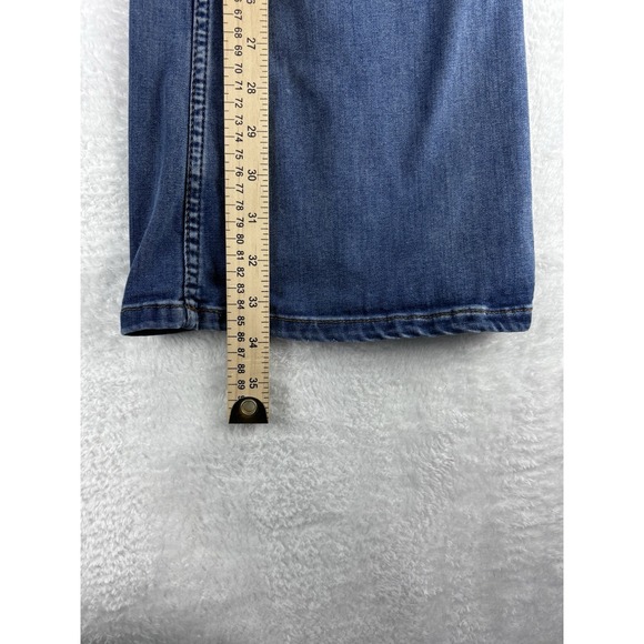 Free People‎ Jeans Womens Blue Flare Elastic Waist Mid Rise Jeans Size 26x34 - Picture 7 of 14